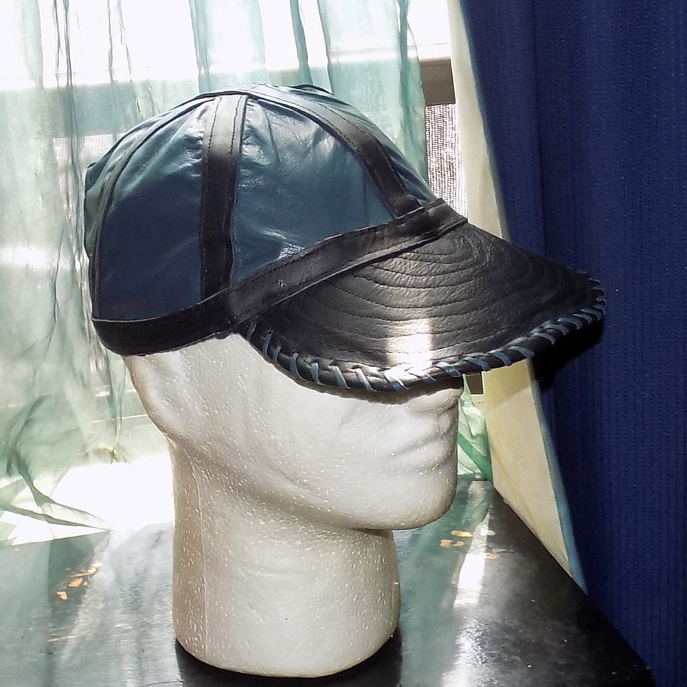 Leather Baseball Cap, handmade and unique